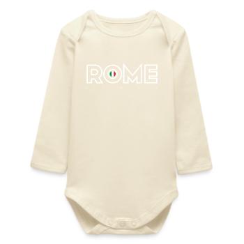 Rom O Emblem Italienische Flagge - Baby Organic Langarmbody - Natur - Vorne