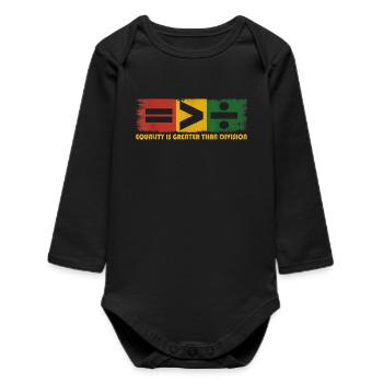 Equality Is Greater Than Division Juneteenth Math - Baby Organic Long-Sleeved Bodysuit - black - Front