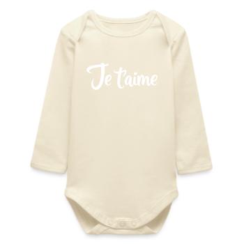 I love you - Baby Organic Long-Sleeved Bodysuit - soft Ecru - Front