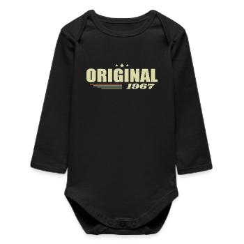 58th Birthday 58 Years Original 1967 - Baby Organic Long-Sleeved Bodysuit - black - Front