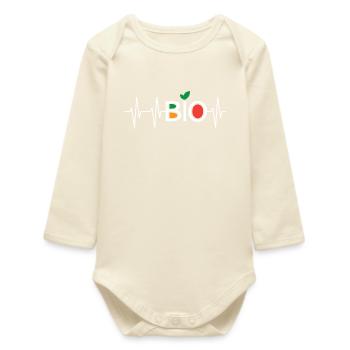 Heartbeat Organic Healthy Green Nutrition Pulse Icône - Body bébé manches longues biologique - écru doux - Devant