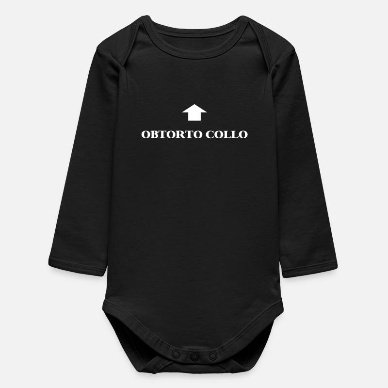 Obrtoro Collo Design - Body bébé manches longues biologique - noir