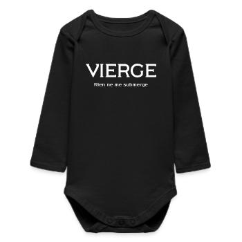 Vierge - Rien ne me submerge - Body bébé manches longues biologique - noir - Devant