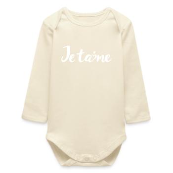 I love you - Baby Organic Long-Sleeved Bodysuit - soft Ecru - Front