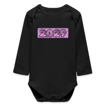 Year 2029 - Baby Organic Long-Sleeved Bodysuit - black - Front
