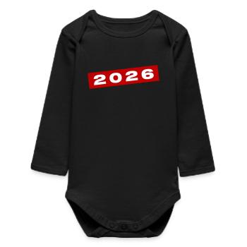 Année 2026 - Body bébé manches longues biologique - noir - Devant