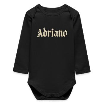 Adriano Gothic Font - Baby Organic Long-Sleeved Bodysuit - black - Front