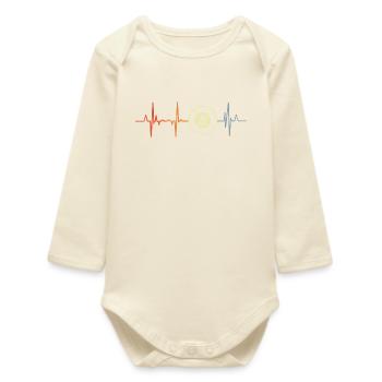 I love billiards - Baby Organic Long-Sleeved Bodysuit - soft Ecru - Front