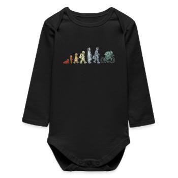 Radfahrer Evolution - Baby Organic Langarmbody - Schwarz - Vorne