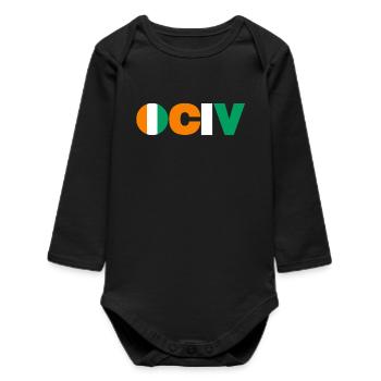 Ivory Coast - Baby Organic Long-Sleeved Bodysuit - black - Front