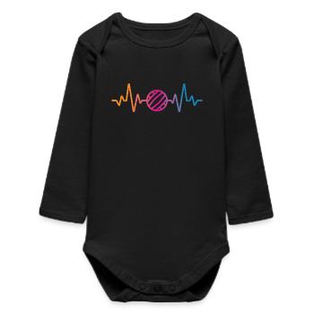 Volleyball Herzschlag - Baby Organic Langarmbody - Schwarz - Vorne