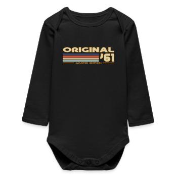 1961 - Baby Organic Long-Sleeved Bodysuit - black - Front