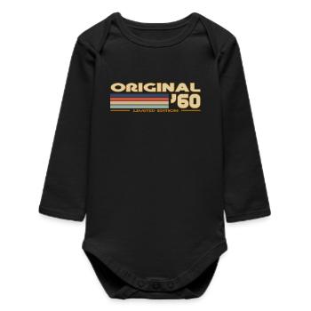 1960 - Baby Organic Long-Sleeved Bodysuit - black - Front
