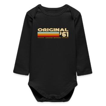 1961 - Baby Organic Long-Sleeved Bodysuit - black - Front
