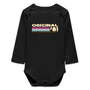 1981 - Baby Organic Long-Sleeved Bodysuit - black - Front