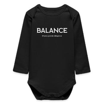 Balance - D'une grande élégance - Body bébé manches longues biologique - noir - Devant