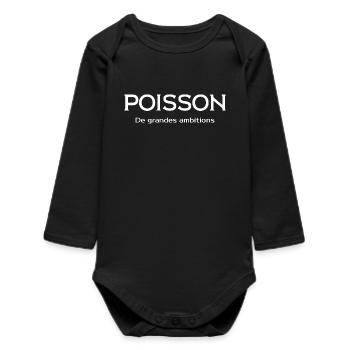 Poisson - De grandes ambitions - Body bébé manches longues biologique - noir - Devant