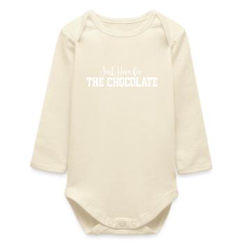Je suis juste là pour le chocolat - Body bébé manches longues biologique - écru doux - Devant