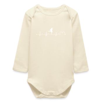 Highland Dancing Heartbeat Scottish Folk Art - Baby Organic Long-Sleeved Bodysuit - soft Ecru - Front