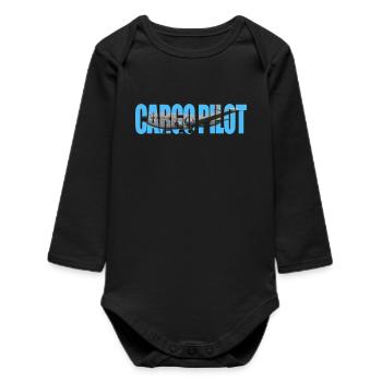 Cargo pilot C-124C - Baby Organic Langarmbody - Schwarz - Vorne