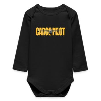 Cargo pilot An-12 - Baby Organic Langarmbody - Schwarz - Vorne