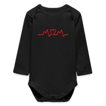 Heart Beat MOM V.2 Gift - Baby Organic Long-Sleeved Bodysuit - black - Front