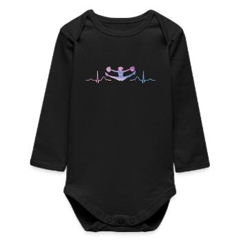 Cheerpom pom girls Mom Cheerleading - Body bébé manches longues biologique - noir - Devant