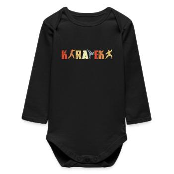 Karateka Vintage Look - Baby Organic Langarmbody - Schwarz - Vorne