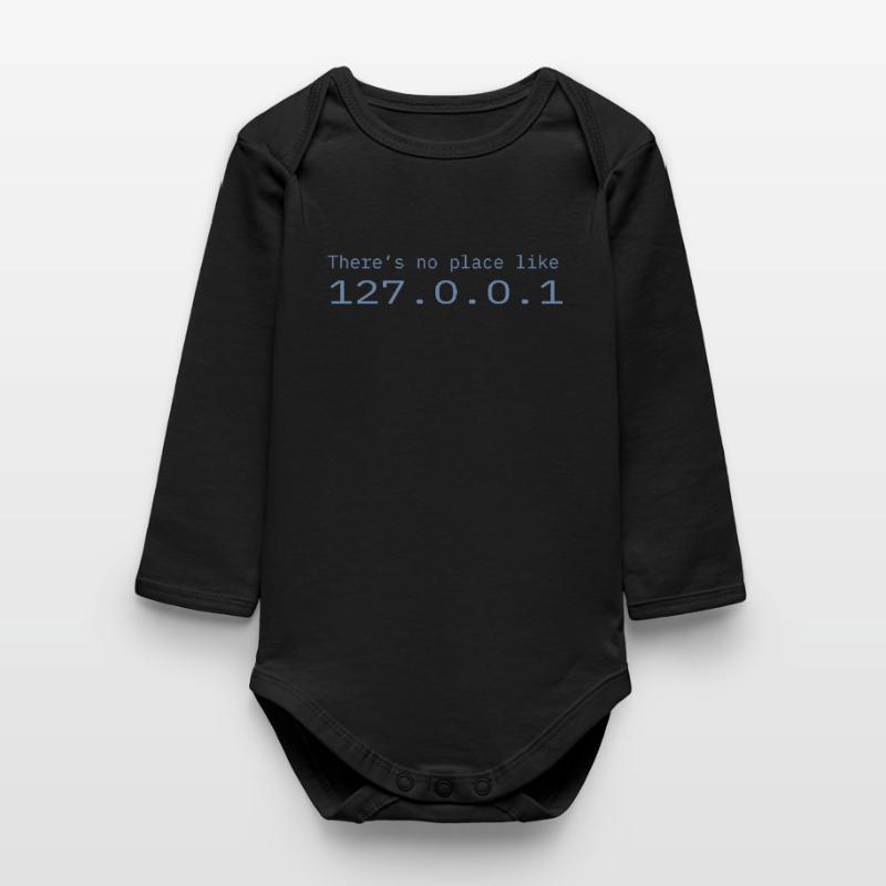 Programmeur Nerd IT Aucun endroit comme Localhost Body bébé manches longues biologique