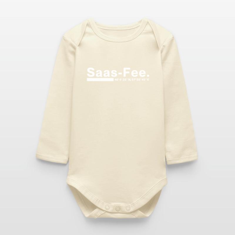 Saas-Fee coordinates Valais Switzerland Baby Organic Long-Sleeved Bodysuit