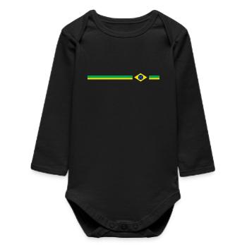 Brazil Design logo - Baby Organic Long-Sleeved Bodysuit - black - Front