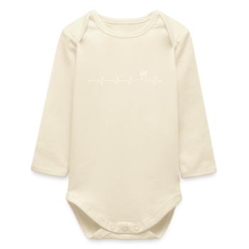 Heartbeat Deer - Baby Organic Long-Sleeved Bodysuit - soft Ecru - Front