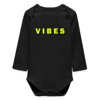 Neon Vibes électriquesDesign - Body bébé manches longues biologique - noir - Devant