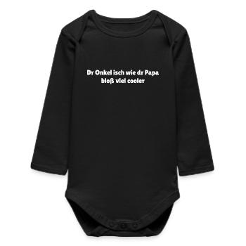Schwäbischer Onkel Spruch cool - Baby Organic Langarmbody - Schwarz - Vorne