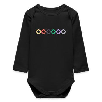 Gitarren Saiten Farb Code | Konzert, Rock, Musik - Baby Organic Langarmbody - Schwarz - Vorne