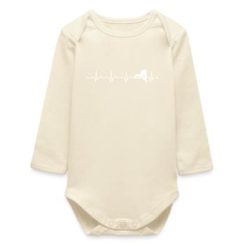New York City Heart NYC Heartbeat EKG Proud State - Baby Organic Langarmbody - Natur - Vorne