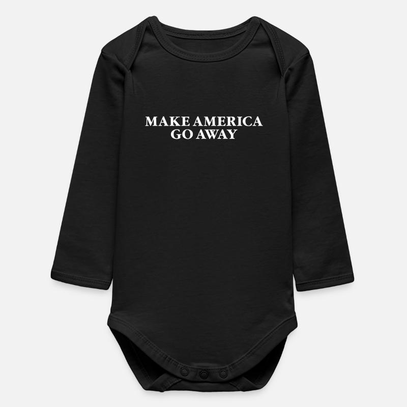 LASS AMERIKA VERSCHWINDEN. - Baby Organic Langarmbody - Schwarz