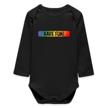 rainbow have fun - Baby Organic Long-Sleeved Bodysuit - black - Front