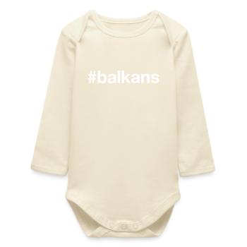 BALKANS Balkan Hashtag - Baby Organic Long-Sleeved Bodysuit - soft Ecru - Front