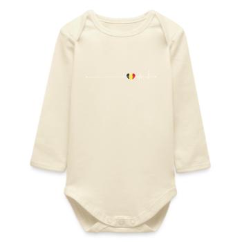 Drapeau Heartbeat belgium - Body bébé manches longues biologique - écru doux - Devant
