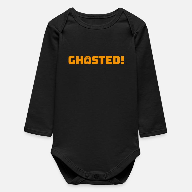 Ghosted2_Orange - Baby Organic Long-Sleeved Bodysuit - black