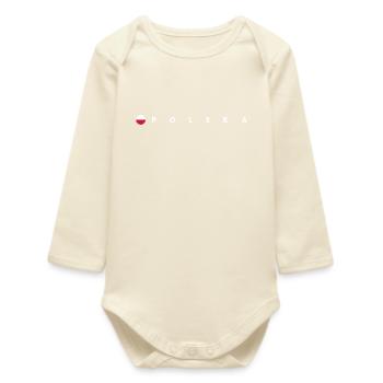 Polska flag - Baby Organic Long-Sleeved Bodysuit - soft Ecru - Front