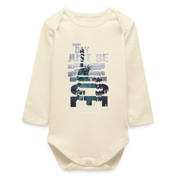New York City - Baby Organic Long-Sleeved Bodysuit - soft Ecru - Front