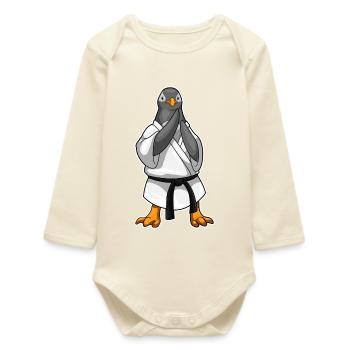 Penguin Karate Arts Martiaux - Body bébé manches longues biologique - écru doux - Devant