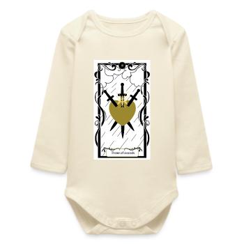 three of swords - Baby Organic Long-Sleeved Bodysuit - soft Ecru - Front