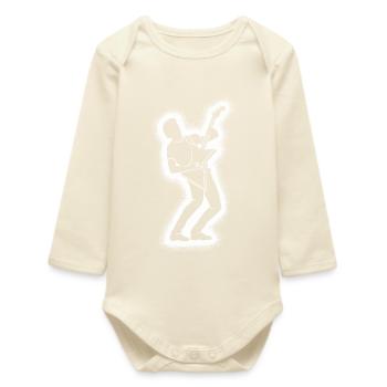 Guitar Player, Guitarist, Boys, Men, Guitar - Baby Organic Long-Sleeved Bodysuit - soft Ecru - Front