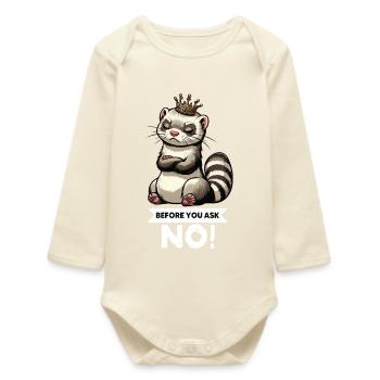 Avant de demander à Ferret Furet Propriétaire de Furet Rodent - Body bébé manches longues biologique - écru doux - Devant