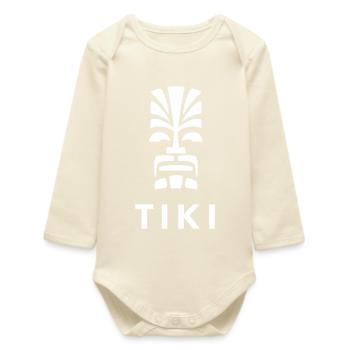 Tiki Design Polynesischer Kopf Lebendig - Baby Organic Langarmbody - Natur - Vorne