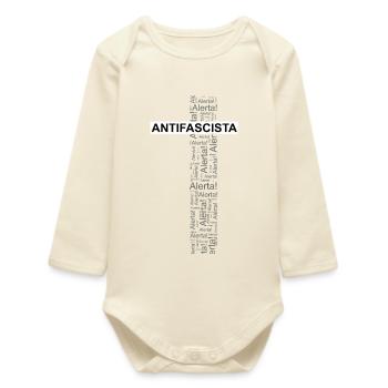 Alerte! Antifasciste ! - Art des mots - Body bébé manches longues biologique - écru doux - Devant