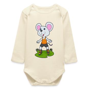 Patinage en ligne Souris Patins en ligne - Body bébé manches longues biologique - écru doux - Devant